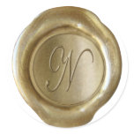 Wax Seal Monogram - Gold - Script N - stickers