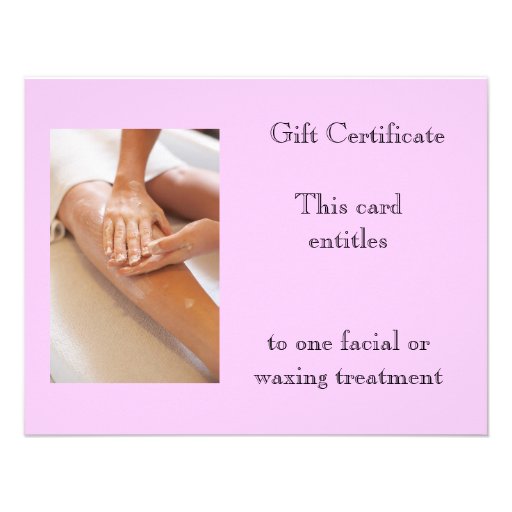 Waxing or Massage Gift Certificate Announcements