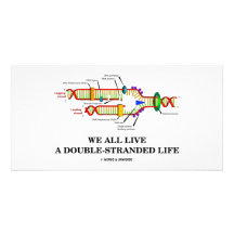 We All Live A Double-Stranded Life (DNA Humour) Custom Photo Card