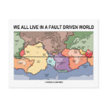 We All Live In A Fault Driven World (Geology Map) postcards