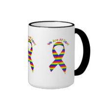 We Are All Equal Rainbow Pride Awareness Ribbon Coffee Mug