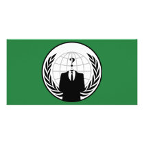 We Are Anonymous Green and Black Flag Personalized Photo Card
