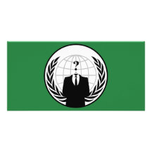 We Are Anonymous Green and Black Flag Personalized Photo Card
