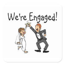 We Are Engaged Square Sticker
