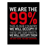 We are the 99% - 99 percent occupy wall street post cards