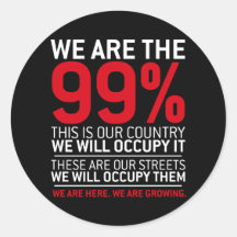 We are the 99% - 99 percent occupy wall street stickers