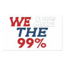 WE ARE THE 99% RECTANGULAR STICKERS