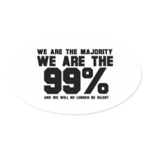 WE ARE THE 99% OVAL STICKER