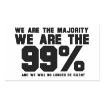 WE ARE THE 99% RECTANGULAR STICKER