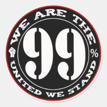 We Are The 99% United We Stand Stickers
