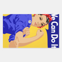 We Can Do It! Rosie The Riveter WWII Poster Rectangular Stickers