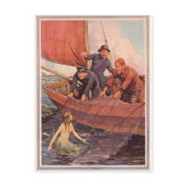 We Caught a Mermaid! Vintage Post Cards