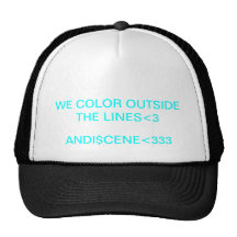 WE COLOR OUTSIDE THE LINES<3, ANDI$CENE<333 MESH HATS