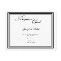 We Do Modern Frame Black White RSVP Postcard