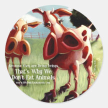 We Don't Eat Animals Cows Sticker