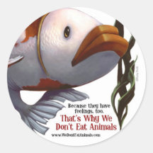 We Don't Eat Animals Fish Sticker