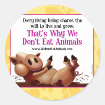 We Don't Eat Animals Pig Sticker