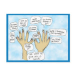 We Glove You Inspiration Cartoon Fingers Postcards