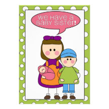we have a baby sister! (siblings) annoucement custom announcement