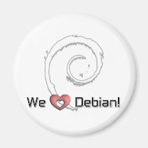 We Love Debian Magnet