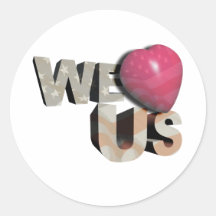 We love US:: on occassion of US independence day Round Stickers