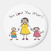 We Love You Mom! Magnet (Fair Skin Tone)