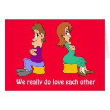 We really so love each other greeting card