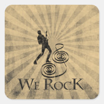We Rock Colcomanias Cuadradas Personalizadas