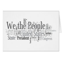 We the People - US Constitution words libertarian Card