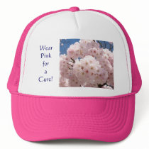 Wear Pink for a Cure! Ladies Hats Blossom Flowers