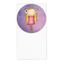 wearing a pink ribbon quirky girl custom shipping labels
