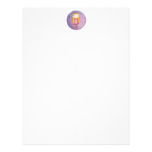 wearing a pink ribbon quirky girl letterhead design
