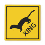 Weasel / Ferret Crossing Highway Sign magnets