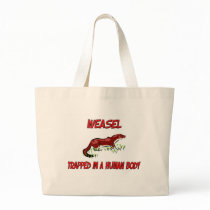 Weasel trapped in a human body canvas bags