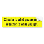 Weather vs Climate bumper stickers