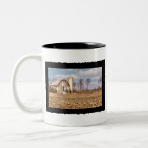 Weathered Barn & Silo in Cornfield Coffee Mug