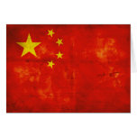 Weathered Chinese Flag Greeting Cards