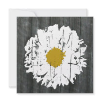 Weathered  Daisy Barn Wedding Invitation