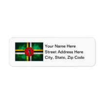 Weathered Dominica Flag Return Address Label