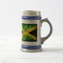 Weathered Jamaica Flag Coffee Mugs