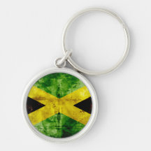 Weathered Jamaica Flag Keychains