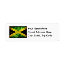 Weathered Jamaica Flag Return Address Labels