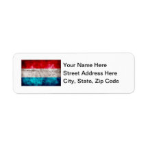 Weathered Luxembourg Flag Custom Return Address Label