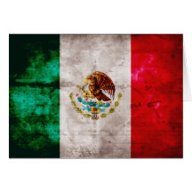 Weathered Mexican Flag Greeting Card