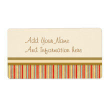 Weathered Red Stripe Personalized Shipping Labels
