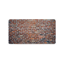Weathered Stained Red Brick Wall Address Label