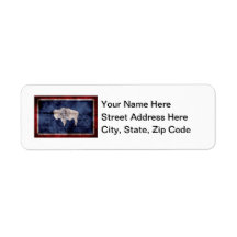 Weathered Wyoming Flag Labels