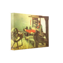 Weaver Facing Left Spinning Wheel Vincent van Gogh Stretched Canvas Print