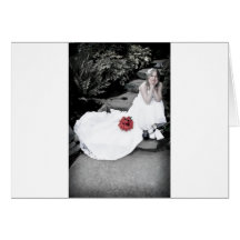 WedBouquetR091810StairsBW Greeting Cards