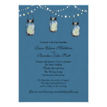 Wedding - 3 Hanging Mason Jars Invitations